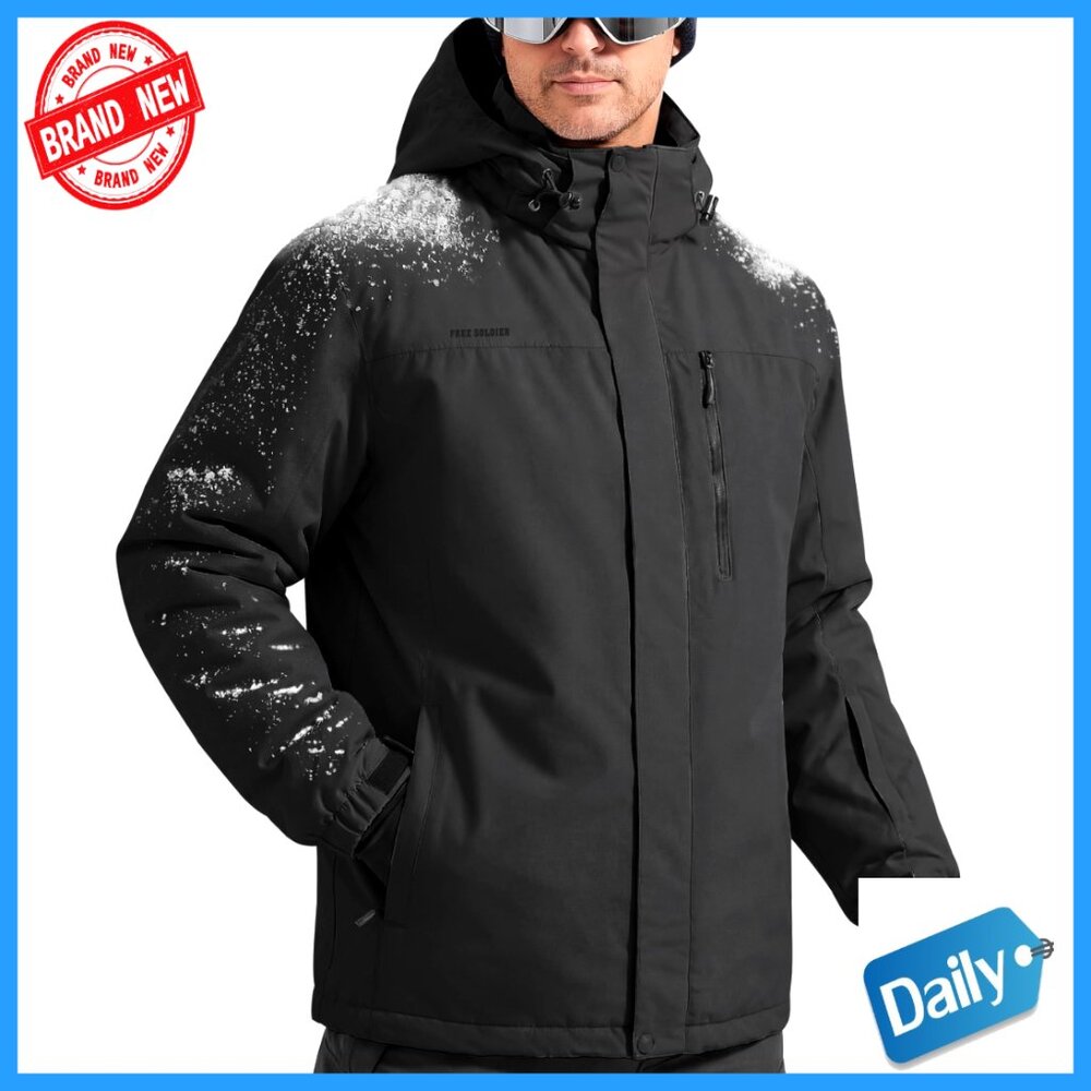 Waterproof Ski Jacket Fleece Lined Windproof Winter Coat Fully Taped Seams